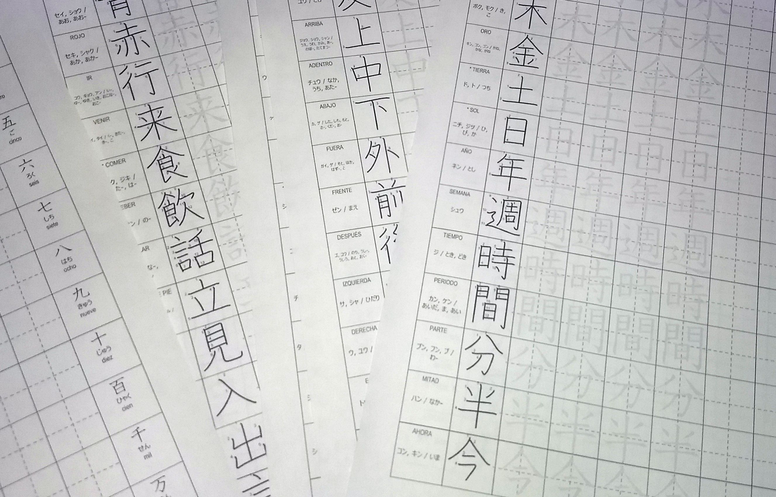 Planas de kanji para el JLPT N5 y N4 – Japonés Básico